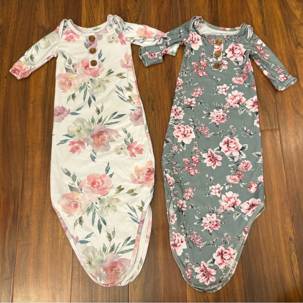 Caden Lane 2 Sleep Gowns Saylors Sage Blush Floral